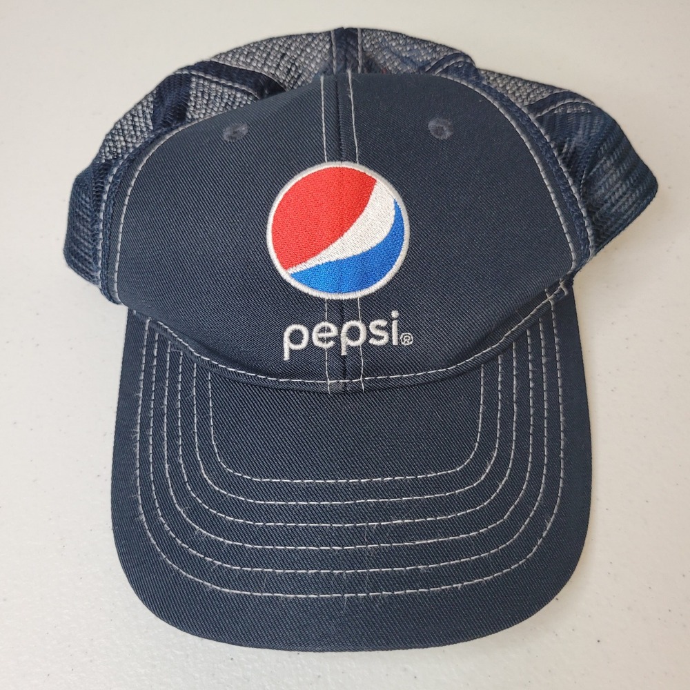 Pepsi Navy Blue Mesh Trucker Hat G&G Outfitters Snapback Ball Cap‎